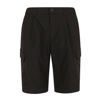 Herno Pleated Cargo Shorts - Heren - Korte broeken - Zwart - Maat: M Katoen