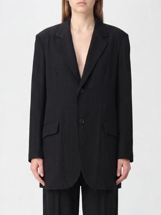 Yohji Yamamoto Blazer monopetto in rayon e cupro con rever classico