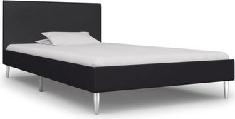 vidaXL Estructura De Cama Sin Colch&oacute;n Tela Negro 90x200 Cm Vidaxl