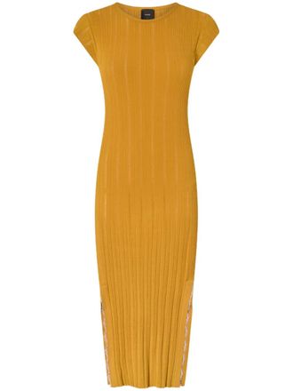 Pinko ribbed midi dress - Yellow