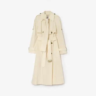 Burberry Long Canvas Trerose Trench Coat, Size: 02