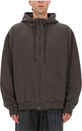 Maison Margiela Zip-Up Sweat Hoodie - Heren - Vesten met rits - Grijs - S - Katoen - Hoodies & sweatvesten