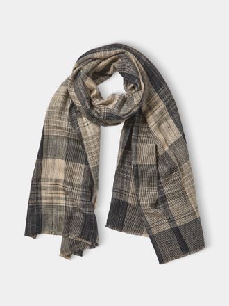 Me&K Womens Cashmere Check Scarf (78.5in/2m)