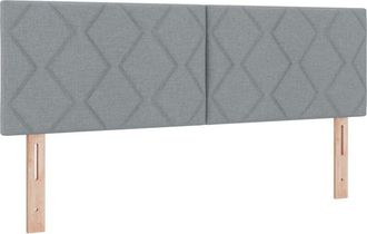 vidaXL Cabecero Con Luces De Tiras Led Gris Claro 160 Cm Tela Vidaxl