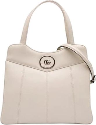 Gucci Pre-owned Petite GG tote - Dames - Vintage Handtas - Wit - ONE Size - Leer - Vintage
