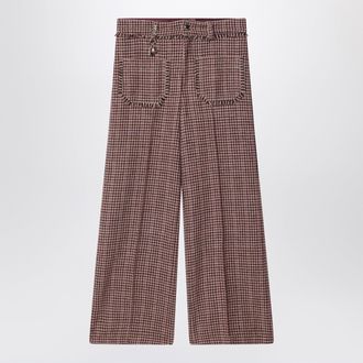 Chlo&eacute; Brown checked wool trousers