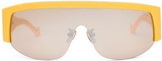 DEZI Thique 125mm Oversize Shield Sunglasses in Yellow/Amber Faded Flash at Nordstrom Rack