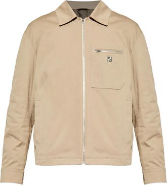 Fendi zip-up chest-pocket jacket - Neutrals