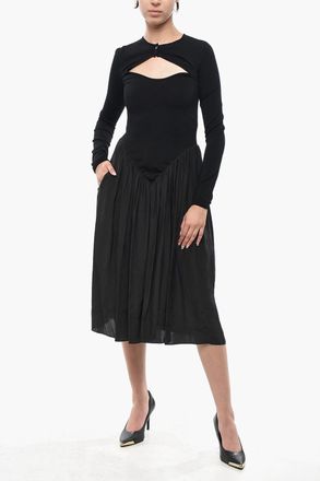 Stella McCartney Midi Dress TECHNICAL with Front Cut-Out Stella McCartney