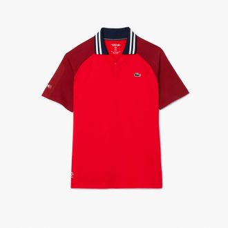 Lacoste Heren Lacoste Tennis X Daniil Medvedev Slim-Fit Poloshirt in Rood