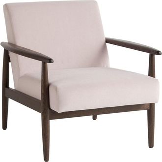 Decoclico Butaca de fresno y terciopelo nude