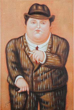 Biscottini International Cuadro &Oacute;leo Sobre La Tela Pintado A La Mano Botero