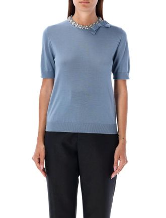 Valentino Garavani Crystal Round Neck Knit