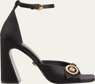 Versace Medusa Medallion Ankle-Strap Sandals