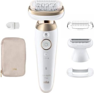 Braun Aparador El&eacute;ctrico Braun Silk-&eacute;pil 9 Flex - Depilaci&oacute;n F&aacute;cil - 9-041 3d - Blanco / Dorado