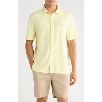 Greg Norman Stretch Piqu&eacute; Button Front Shirt in Wax Yellow at Nordstrom Rack, Size Xx-Large
