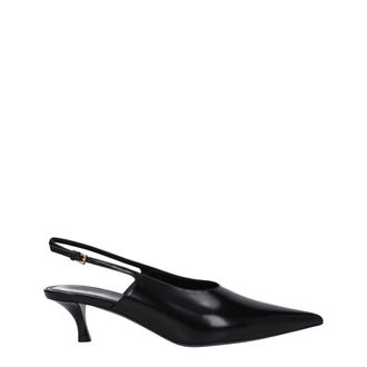 Givenchy Black Leather Mid Heel Womens Pumps