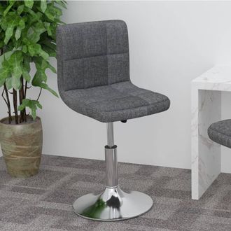 vidaXL Taburete De Cocina Giratorio Tela Gris Oscuro Vidaxl
