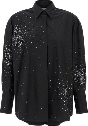 Giuseppe Di Morabito Rhinestone Shirt - Dames - Overhemden - Zwart - XS - Katoen - Overhemden