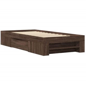 vidaXL Bed Frame without Mattress Brown Oak 90x200 cm Engineered Wood vidaXL