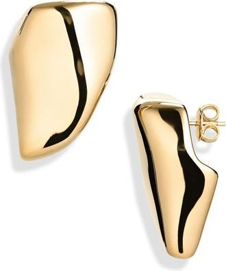 Bottega Veneta Small Prisma 18K Gold Plate Earrings in 8120 Yellow Gold at Nordstrom