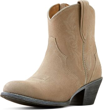 Ariat Womens Harlan Western Boots in Granite Grey Suede, B Medium Width, Size 3.5, by Ariat