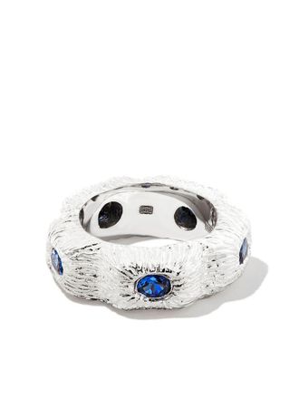 Bleue Burnham Rasied Dome sapphire ring - Silver