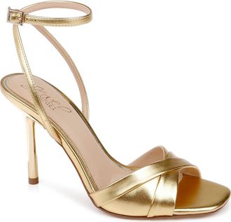 Badgley Mischka Parisa Ankle Strap Sandal in Gold Metallic at Nordstrom, Size 7.5