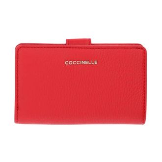 Coccinelle MW5 Metallic Soft Portemonnee - Dames - Accessoires - Rood - Maat: ONE Size Leer