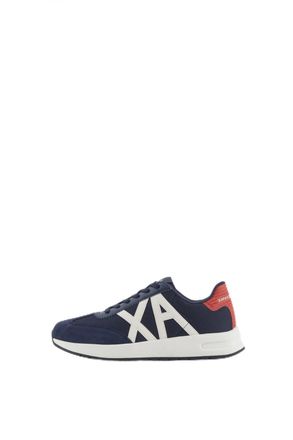 A|X Armani Exchange Mens Dusseldorf Contrast Logo Sneaker, Navy red, 7.5 UK