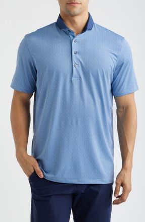 Greyson Pathfinder Logo Print Performance Golf Polo in Wolf Blue at Nordstrom, Size Xx-Large