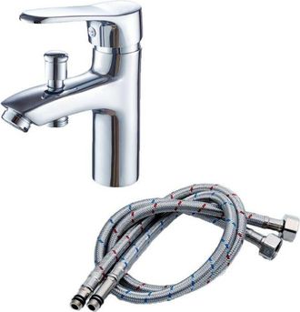 OEM Grifo Mezclador De Ba&ntilde;era Y Ducha - Llenado R&aacute;pido, Sistema De Parada Ecol&oacute;gica - Cromado, Grifo Con Interruptor De Dos Velocidades