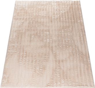 Paco Home Hochflor-Teppich »Arnheim 743« rechteckig 27 mm Höhe Uni Farben, Wellen Muster, besonders weich, Hoch-Tief Effekt