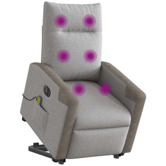 vidaXL Vidaxl - Sill&oacute;n De Masaje El&eacute;ctrico Reclinable Elevable Tela Gris Nube