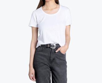 Thread & Supply Classic Scoop Neck Tee In White