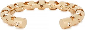Tory Burch Serif-t Fretwork 18kt Gold-plated Cuff Bracelet