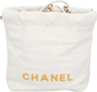 Chanel Pre-owned Leather chanel-bags - Dames - Vintage Schoudertas - Wit - ONE Size - Leer - Vintage