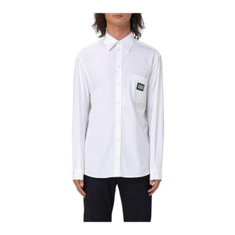 Dolce & Gabbana Casual Shirts, male, White, 3XS, Classic White Patch Pocket Shirt