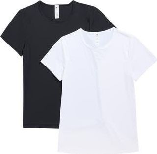 Yogalicious 2-Pack Tara Air Cloud Jersey T-Shirts in Black/White at Nordstrom Rack, Size X-Small