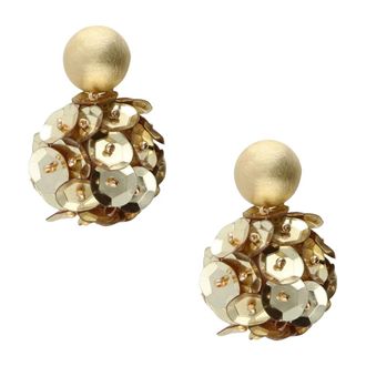 Lott. Gioielli Sq Cup Sequin Globe S - Dames - Oorbellen - Geel - ONE Size - Pailletten - Accessoires