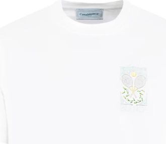 Casablanca Pastelle Printed Tennis Shirt - Heren - T-shirts - Wit - XL - Tops