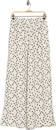 L'agence Lillian Wide Leg Pants in Ecru/Black Polka Dot at Nordstrom Rack, Size Medium