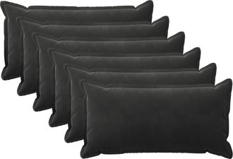 vidaXL Funda De Almohada 6 Pcs Houten Negro 40 X 70 Cm Terciopelo Vidaxl