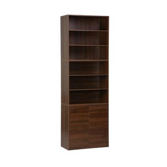 Sweeek Estanter&iacute;a modular, 6 estantes, 2 puertas, nogal