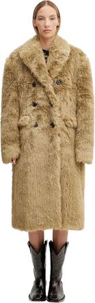 Andersson Bell Fields Fur Buttons Coat - Dames - Mantel - Groen - M - Polyester - Jassen