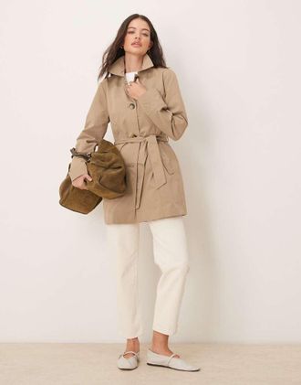 Jacqueline de Yong trench coat in light brown