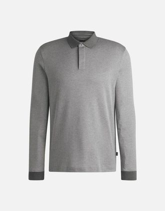 HUGO BOSS Mens H-Pado Long Sleeve Grey Polo Shirt - Size: 38