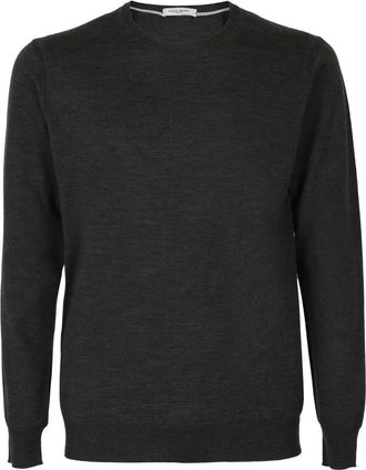 Paolo Pecora Round-neck Knitwear, male, Gray, 2XL, Crew Neck Jumper