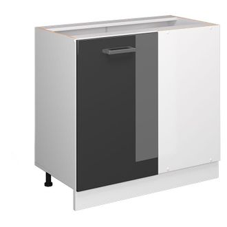 Vicco Mueble Esquinero Universal R-line, Antracita Alto Brillo, 86 Cm Con Puerta, Sin Encimera Vicco