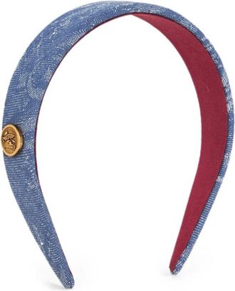 Etro Accessoires, Dames, Blauw, ONE Size, Denim, Jacquard Denim Haarband